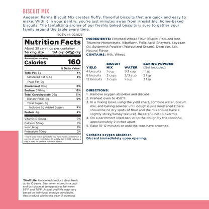 Buttermilk Biscuit Mix Can Emergency Food Supply, 29 Servings, 10 Year Shelf Life - Biscuit Mix Just Add Water and Baking Powder - Fresh Hearth