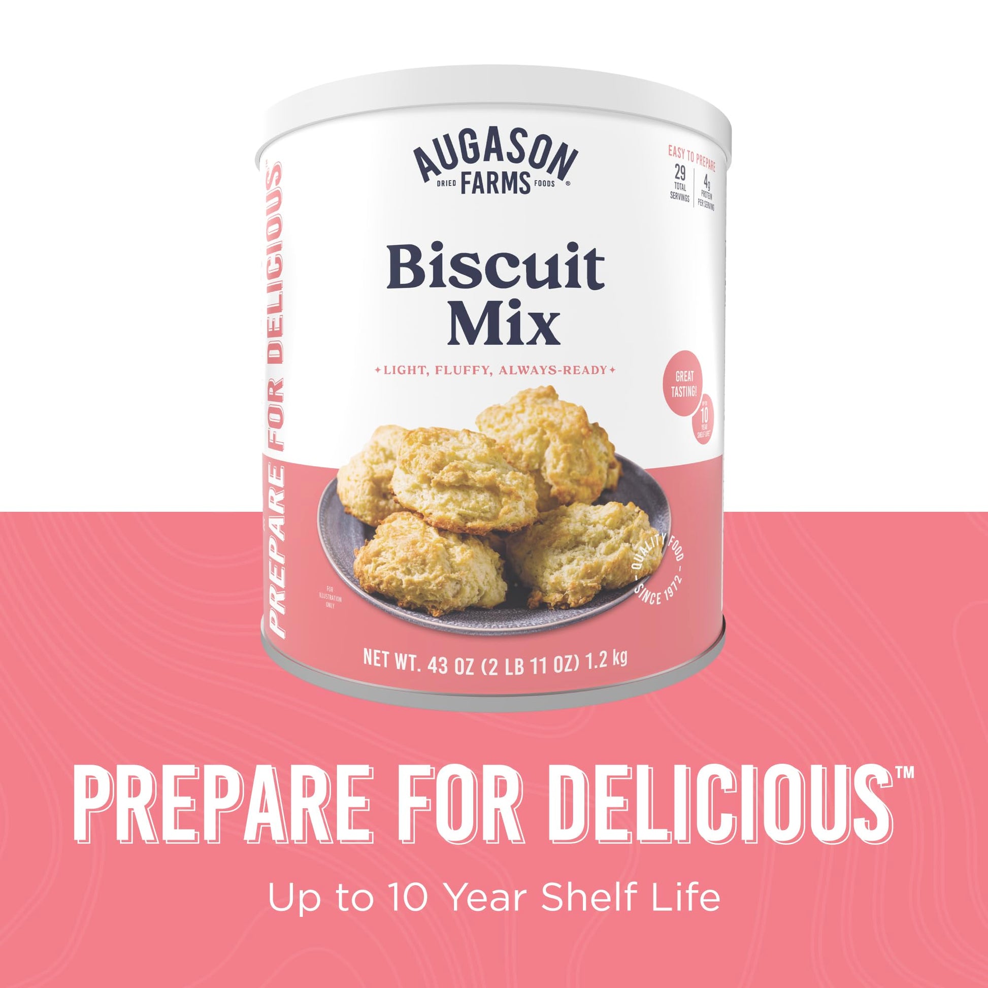 Buttermilk Biscuit Mix Can Emergency Food Supply, 29 Servings, 10 Year Shelf Life - Biscuit Mix Just Add Water and Baking Powder - Fresh Hearth