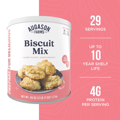 Buttermilk Biscuit Mix Can Emergency Food Supply, 29 Servings, 10 Year Shelf Life - Biscuit Mix Just Add Water and Baking Powder - Fresh Hearth