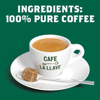 Cafe La Llave Dark Roast Espresso Ground Cuban Coffee, 8.8 oz (Pack of 12) - Rich and Bold - Premium Arabica Beans - Fresh Hearth
