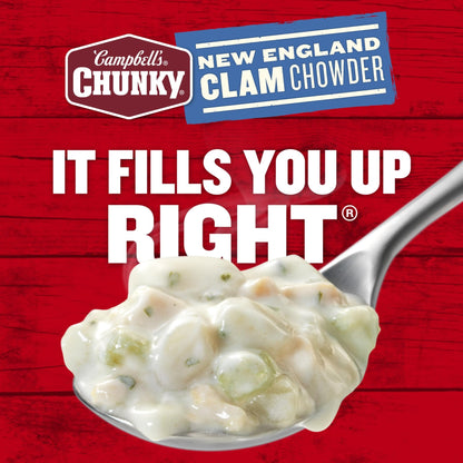 Campbell's Chunky Soup, New England Clam Chowder, 18.8 Ounce Can (Case Of 12) - Fresh Hearth