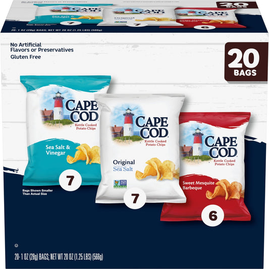 Cape Cod Variety Pack Chips, 20 Count 1 Oz - Fresh Hearth