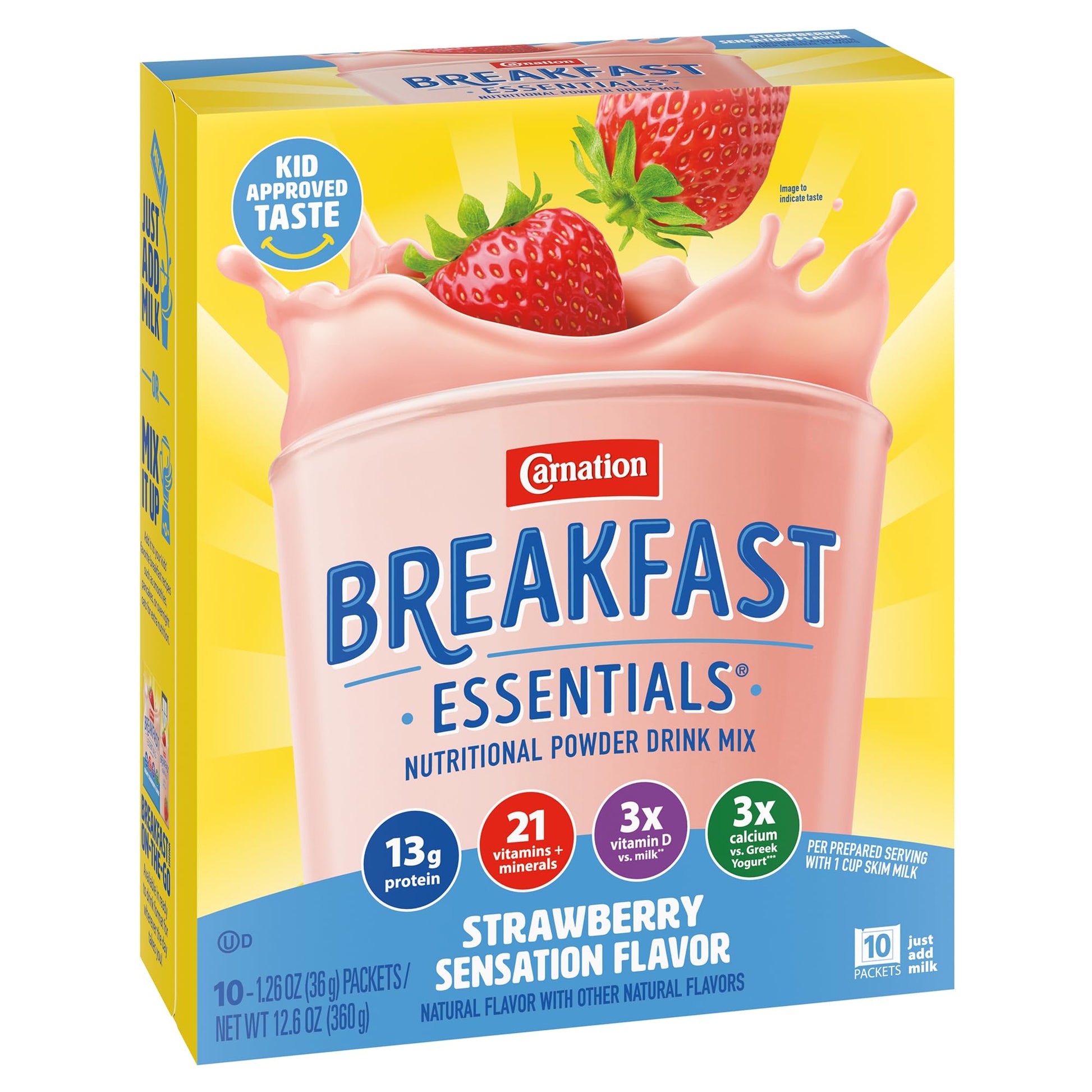 Carnation Breakfast Essentials Complete Nutritional Drink Strawberry 1.26 oz. Packet 60 Ct - Fresh Hearth