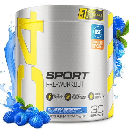 Cellucor C4 Sport Pre Workout Powder Blue Raspberry - Pre Workout Energy with Creatine + 135mg Caffeine and Beta - Alanine Performance Blend - NSF Certified for Sport 30 Servings - Fresh Hearth