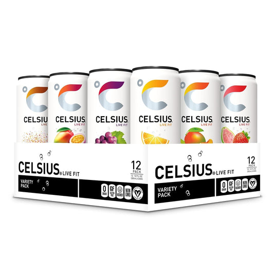 CELSIUS Assorted Flavors Official Variety Pack, Functional Essential Energy Drinks, 12 Fl Oz (Pack of 12) - Fresh Hearth
