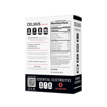 CELSIUS Hydration™ Strawberry Watermelon, Sugar Free Electrolyte Hydration Drink Mix (Pack of 14) - Fresh Hearth