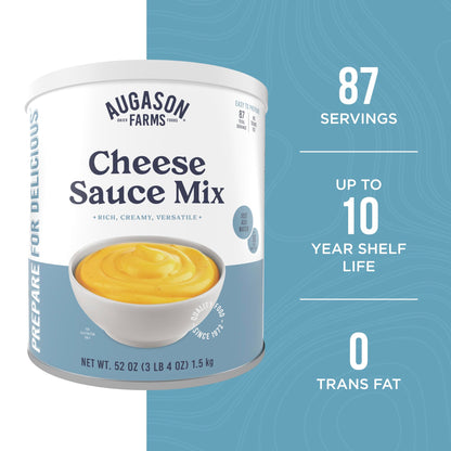 Cheese Sauce Mix Can Emergency Food Supply, 87 Servings, 10 Year Shelf Life - Shelf Stable Cheddar Cheese Powder Canned Food - Fresh Hearth
