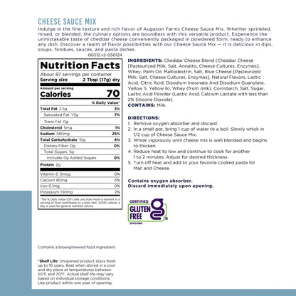 Cheese Sauce Mix Can Emergency Food Supply, 87 Servings, 10 Year Shelf Life - Shelf Stable Cheddar Cheese Powder Canned Food - Fresh Hearth