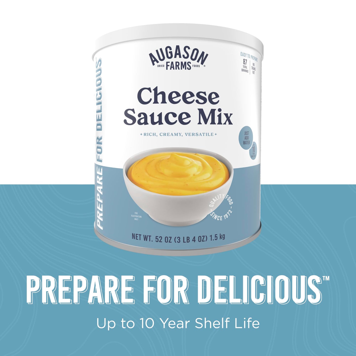Cheese Sauce Mix Can Emergency Food Supply, 87 Servings, 10 Year Shelf Life - Shelf Stable Cheddar Cheese Powder Canned Food - Fresh Hearth