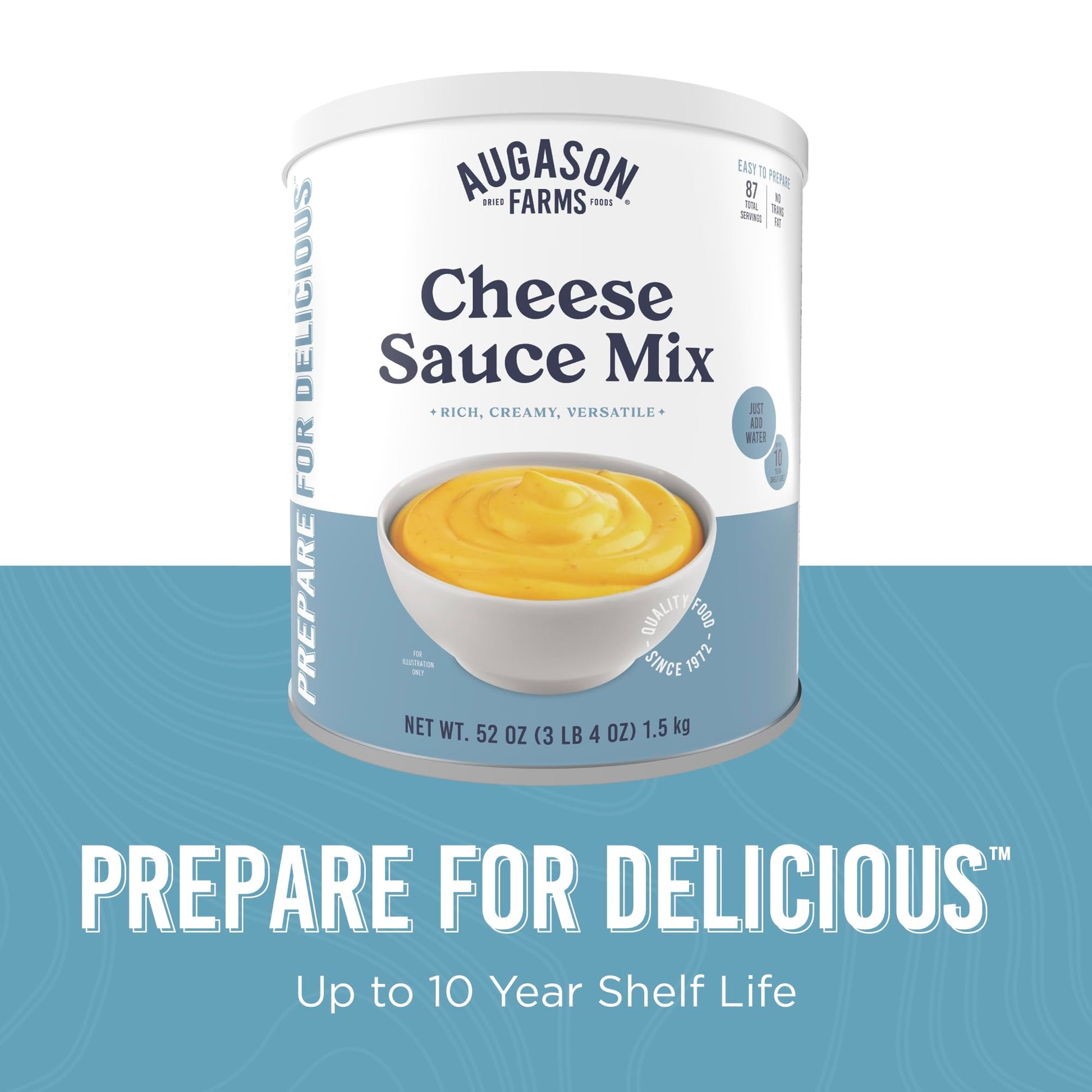 Cheese Sauce Mix Can Emergency Food Supply, 87 Servings, 10 Year Shelf Life - Shelf Stable Cheddar Cheese Powder Canned Food - Fresh Hearth