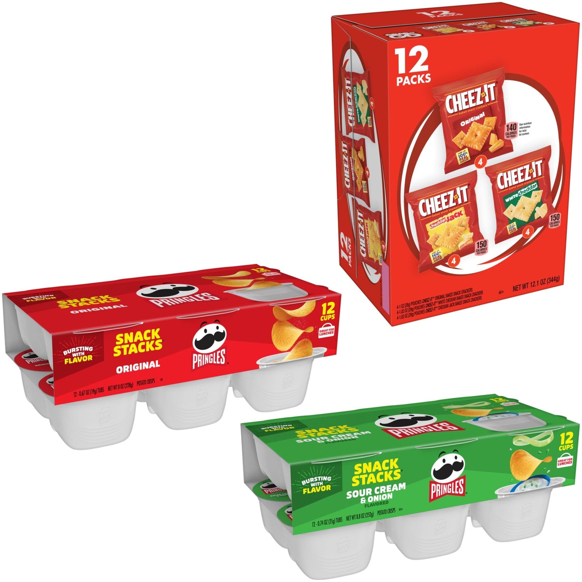 Cheez - It and Pringles Variety Pack, Lunch Snacks, Kids Snacks, Variety Pack (36 Packs) - Fresh Hearth