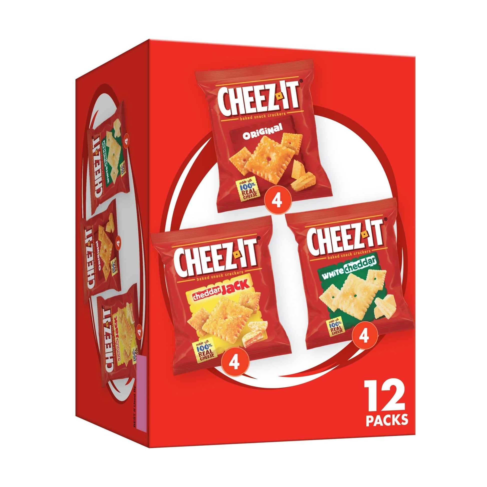 Cheez - It Cheese Crackers, Baked Snack Crackers, Lunch Snacks, Variety Pack, 12.1oz Box (12 Packs) - Fresh Hearth