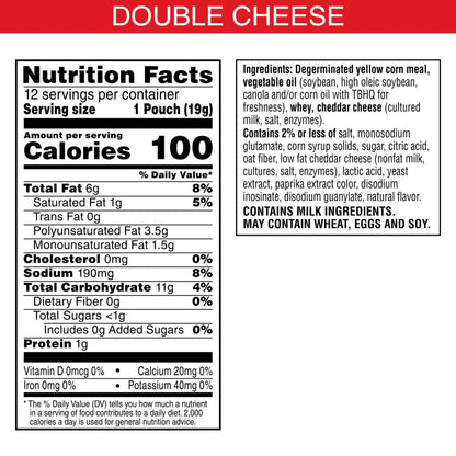 Cheez - It Puff'd Cheesy Baked Snacks, Puffed Snack Crackers, Kids Snacks, Grab N' Go, Double Cheese, 8.4oz Box (12 Pouches) - Fresh Hearth