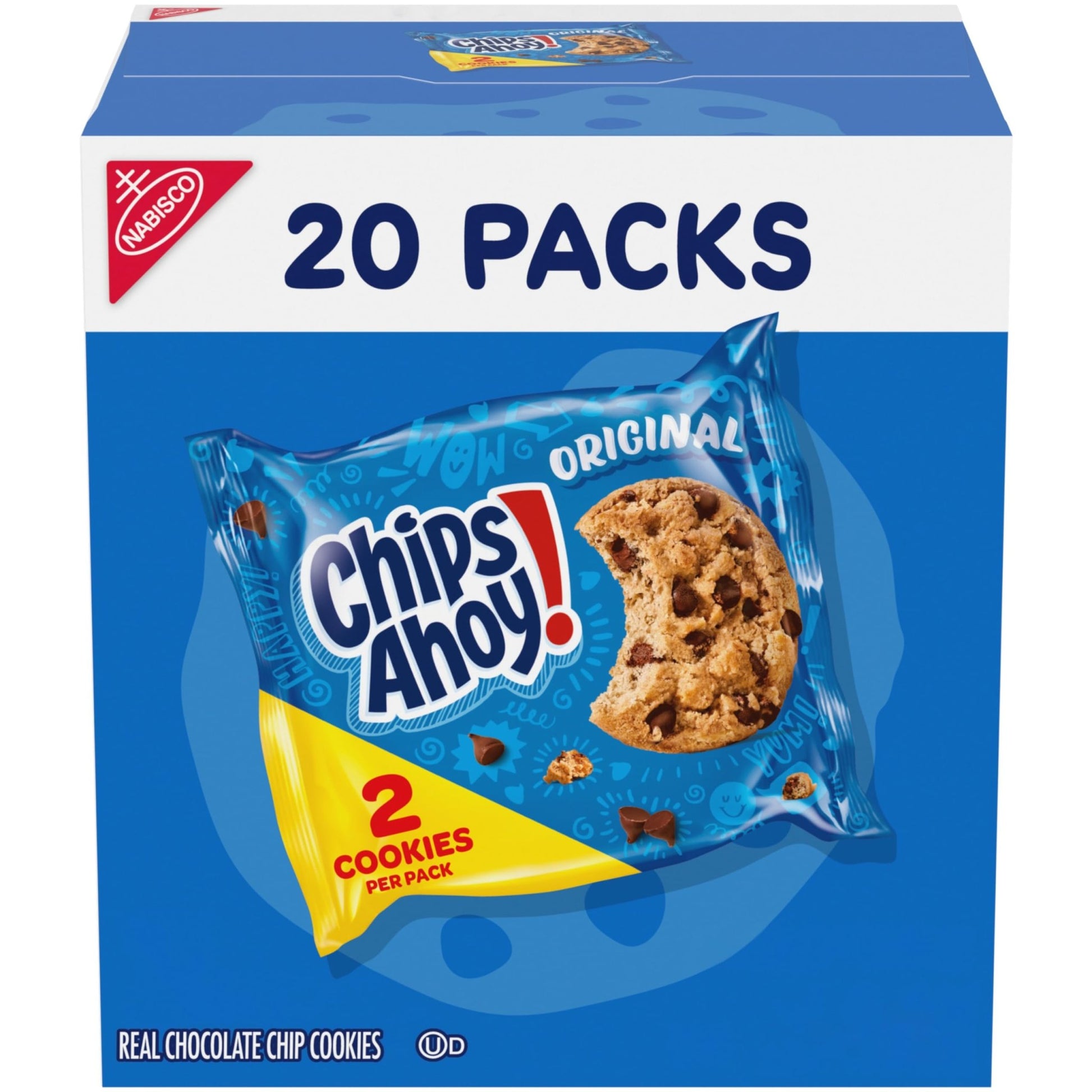 CHIPS AHOY! Original Chocolate Chip Cookies, 20 Snack Packs (2 Cookies Per Pack) - Fresh Hearth