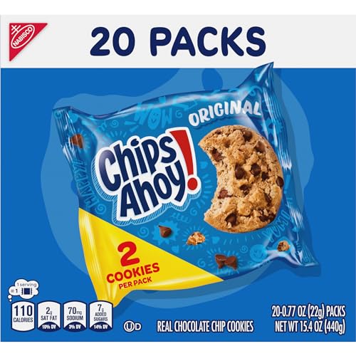CHIPS AHOY! Original Chocolate Chip Cookies, 20 Snack Packs (2 Cookies Per Pack) - Fresh Hearth