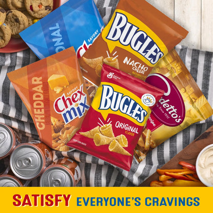 Classic Mix Snack Variety Pack, Bugles Original and Nacho Cheese, Gardetto's Original Recipe, Chex Mix Traditional and Cheddar, 20 Ct, 28 oz - Fresh Hearth
