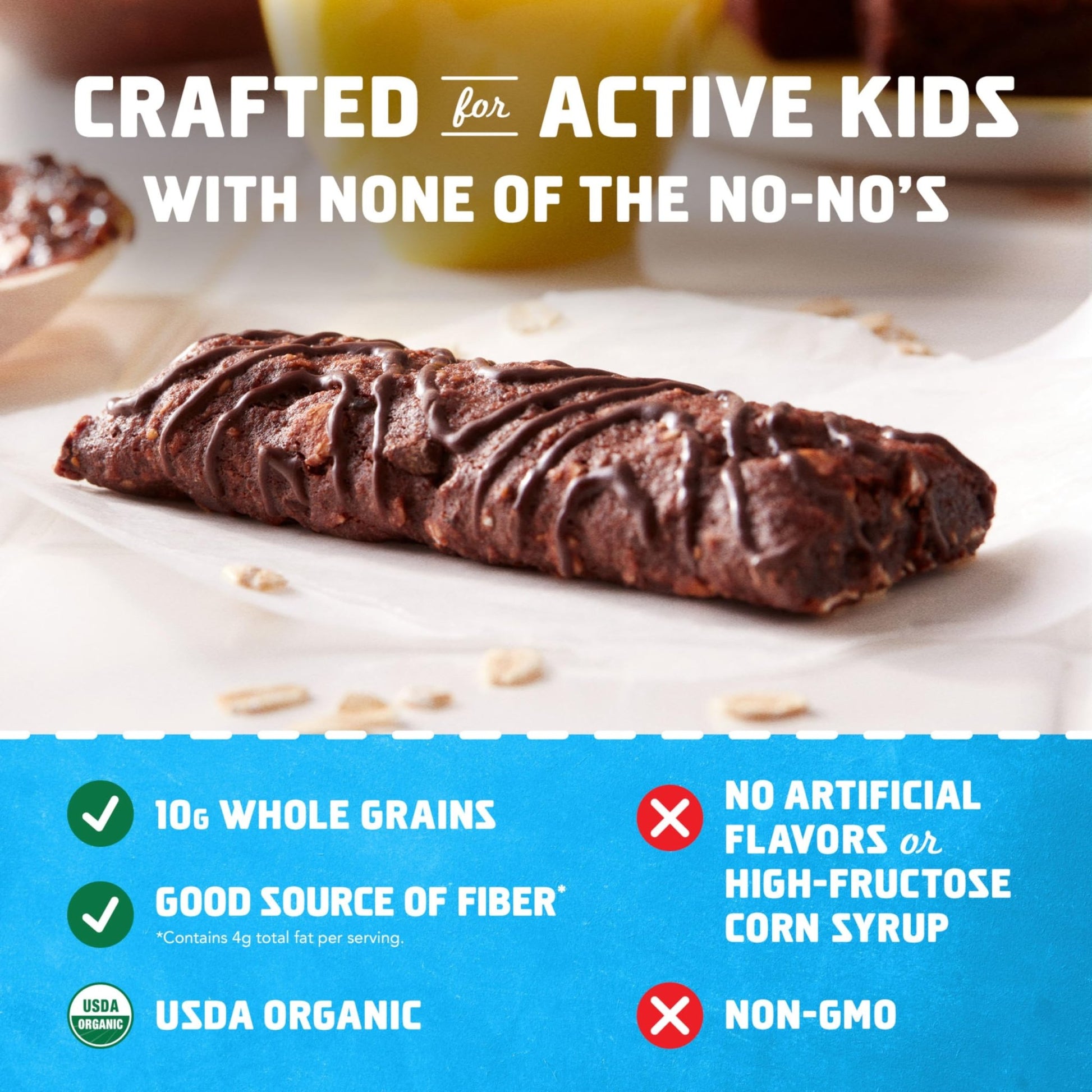 CLIF Kid Zbar - Chocolate Brownie - Soft Baked Whole Grain Snack Bars - USDA Organic - Non - GMO - Plant - Based - 1.27 oz. (18 Pack) - Fresh Hearth