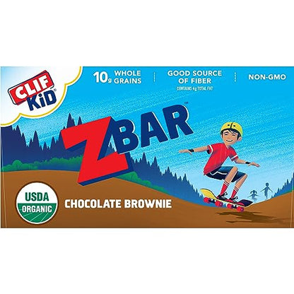 CLIF Kid Zbar - Chocolate Brownie - Soft Baked Whole Grain Snack Bars - USDA Organic - Non - GMO - Plant - Based - 1.27 oz. (18 Pack) - Fresh Hearth