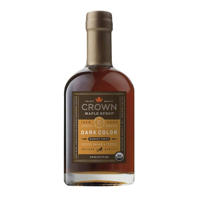 Crown Maple Dark Color, Robust Taste Organic Maple Syrup, 12.7 Fl Oz, 100% Pure, Enhance Cocktails, Marinades and Pancakes - Fresh Hearth