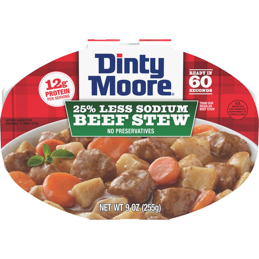 Dinty Moore Beef Stew Less Sodium Microwave Tray 9oz, 6 Pack - Fresh Hearth