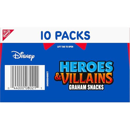 Disney Heroes and Villains Graham Snacks, Custom Cookies Variety Pack, 40 - 1 oz Kids Snack Packs - Fresh Hearth