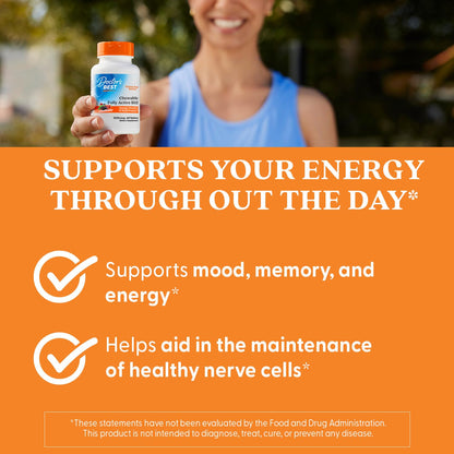 Doctor's Best Chewable Fully Active Methyl B12, Methylcobalamin, Energy, Memory, & Mood Support, Non - GMO, Gluten Free, Soy Free, Vegan 60 Tablets - Fresh Hearth