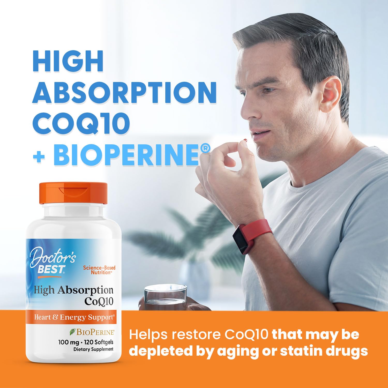 Doctor's Best High Absorption CoQ10 with BioPerine, Gluten Free, Naturally Fermented, Heart Health, Energy Production, 100 mg, 120 Count - Fresh Hearth