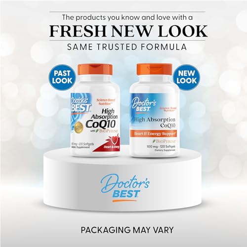 Doctor's Best High Absorption CoQ10 with BioPerine, Gluten Free, Naturally Fermented, Heart Health, Energy Production, 100 mg, 120 Count - Fresh Hearth