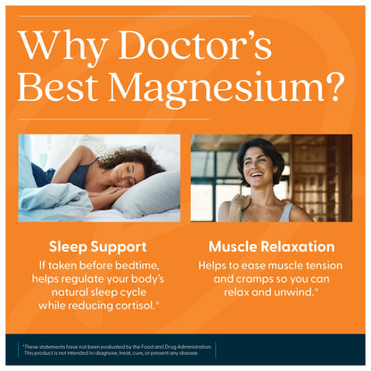 Doctor’s Best High Absorption Magnesium Glycinate Lysinate Supplement - 100% Chelated for Maximum Absorption - Magnesium for Sleep and Muscle Relaxation - 200 Mg Per Serving - 240 Tablets - Fresh Hearth
