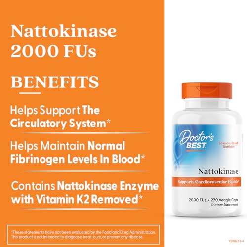 Doctor's Best Nattokinase, Non - GMO, Vegan, Gluten Free, 270 Veggie Caps - Fresh Hearth