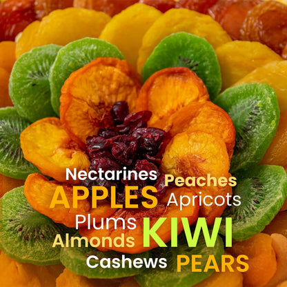 Dried Fruit and Nut Gift Basket, Healthy Assorted Natural Snack Gift Tray, Extra Large Variety Food Tray Party Platter - Easter, Holiday, Birthday, Sympathy, Office, Men, Woman, Him, Her Husband, Wife, Families, Bonnie and Pop - Fresh Hearth