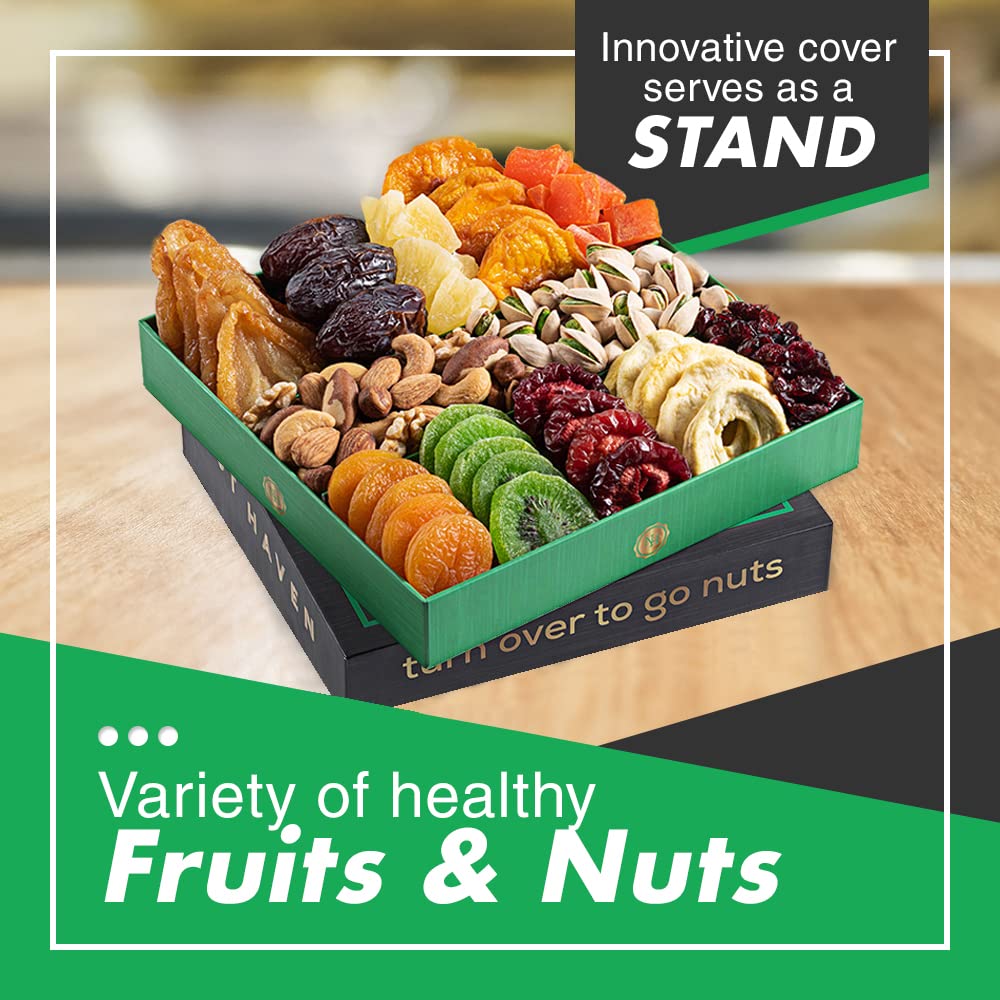 Dried Fruit & Nuts Gift Basket - Fresh Dried Fruit & Nuts Gift Basket - Assorted Food Gift Box for Birthday, Family, Sympathy, Men & Women. - Fresh Hearth