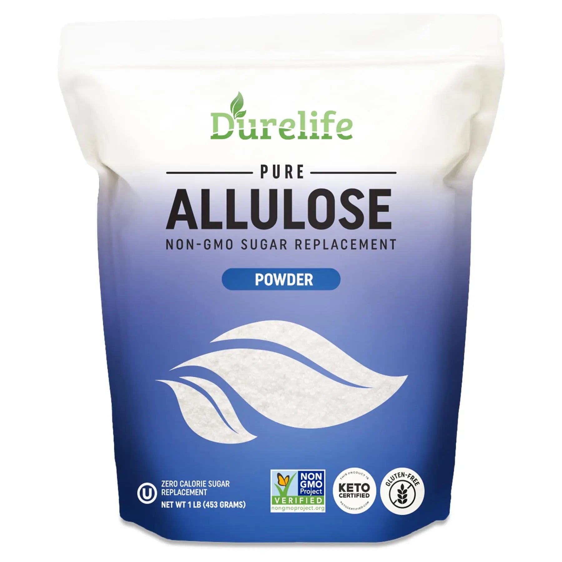 Durelife Allulose sweetener, 1 lb 100% Pure No Erythritol powdered Sugar Substitute, NON - GMO Project Verified, Keto Certified, OU kosher, No Fillers, Zero Calories sugar alternative 1 Lbs - Fresh Hearth