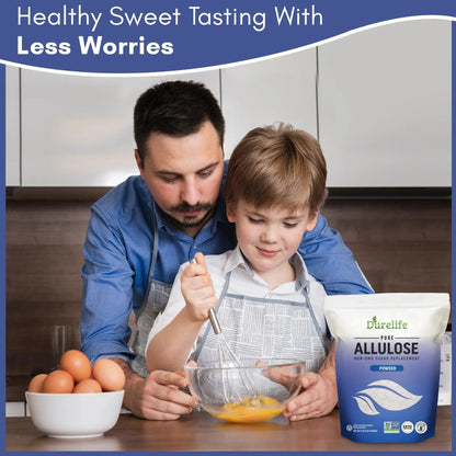 Durelife Allulose sweetener, 1 lb 100% Pure No Erythritol powdered Sugar Substitute, NON - GMO Project Verified, Keto Certified, OU kosher, No Fillers, Zero Calories sugar alternative 1 Lbs - Fresh Hearth