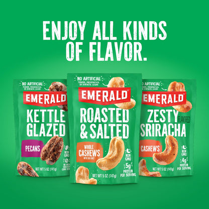 Emerald Nuts Mixed Nuts Variety Pack 18ct (1 - Pack) , 100 - Calorie Individual Packs , Features Dry Roasted Almonds, Natural Almonds & Walnuts, and Roasted & Salted Cashews - Fresh Hearth