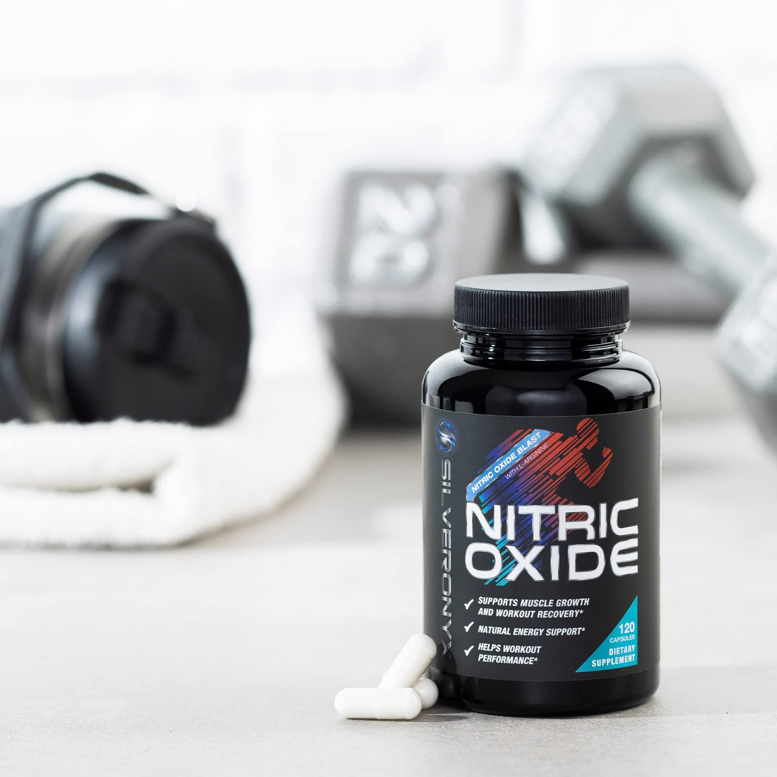 Extra Strength Nitric Oxide Supplement 3X Strength L Arginine, Citrulline Malate, AAKG, Beta Alanine - Premium Muscle Supporting Nitric Booster - Natural Energy & Heart Health Support - 120 Capsules - Fresh Hearth