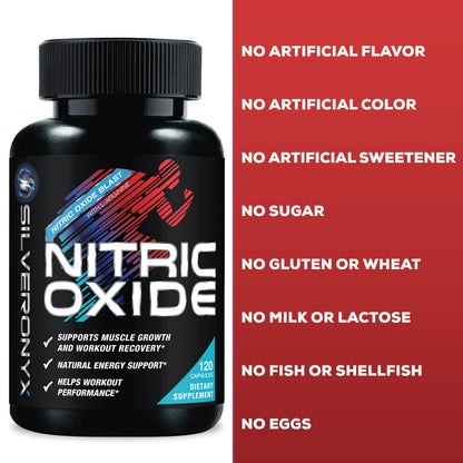 Extra Strength Nitric Oxide Supplement 3X Strength L Arginine, Citrulline Malate, AAKG, Beta Alanine - Premium Muscle Supporting Nitric Booster - Natural Energy & Heart Health Support - 120 Capsules - Fresh Hearth