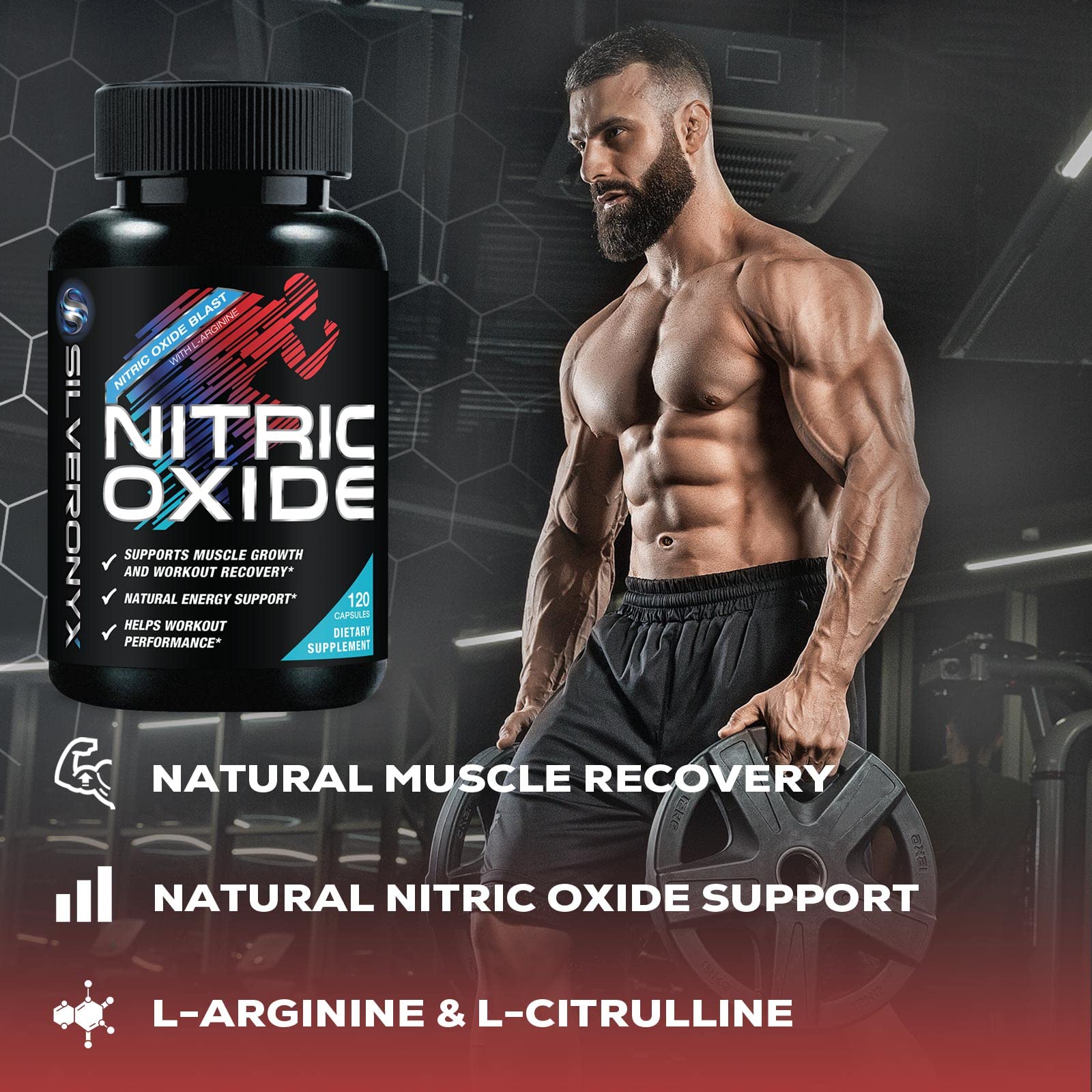 Extra Strength Nitric Oxide Supplement 3X Strength L Arginine, Citrulline Malate, AAKG, Beta Alanine - Premium Muscle Supporting Nitric Booster - Natural Energy & Heart Health Support - 120 Capsules - Fresh Hearth