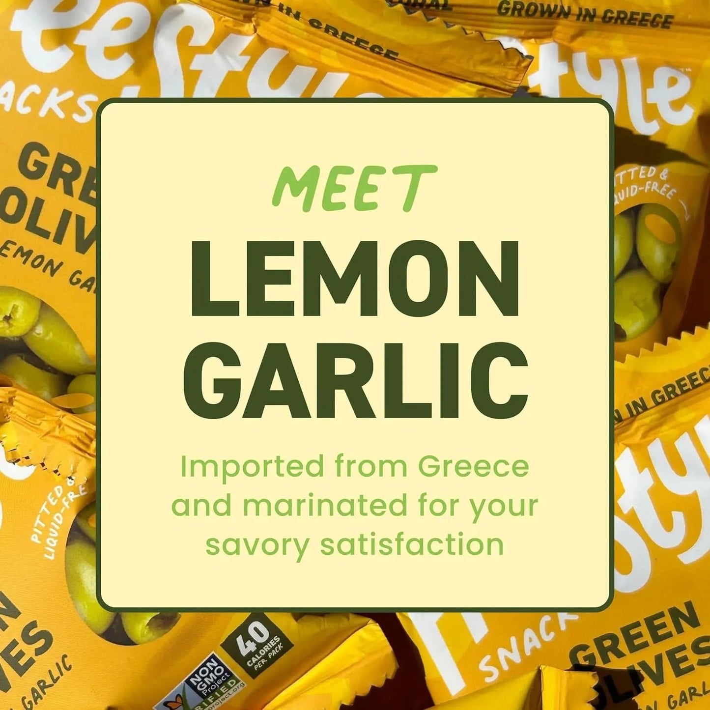 Freestyle Snacks Olive Snack Packs - 24 Pack Variety - Original Green, Hot & Spicy, Lemon Garlic, and Kalamata - Grown in Greece, All Natural, Non - GMO, Paleo, Sugar - Free, Keto Snack, 1.1oz (24 Pack) - Fresh Hearth