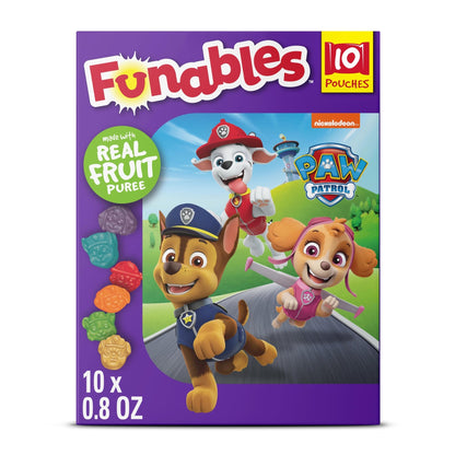 Funables Fruity Snacks, PAW Patrol, Assorted Fruit, Flavored Snacks, 0.8 oz 10 ct - Fresh Hearth