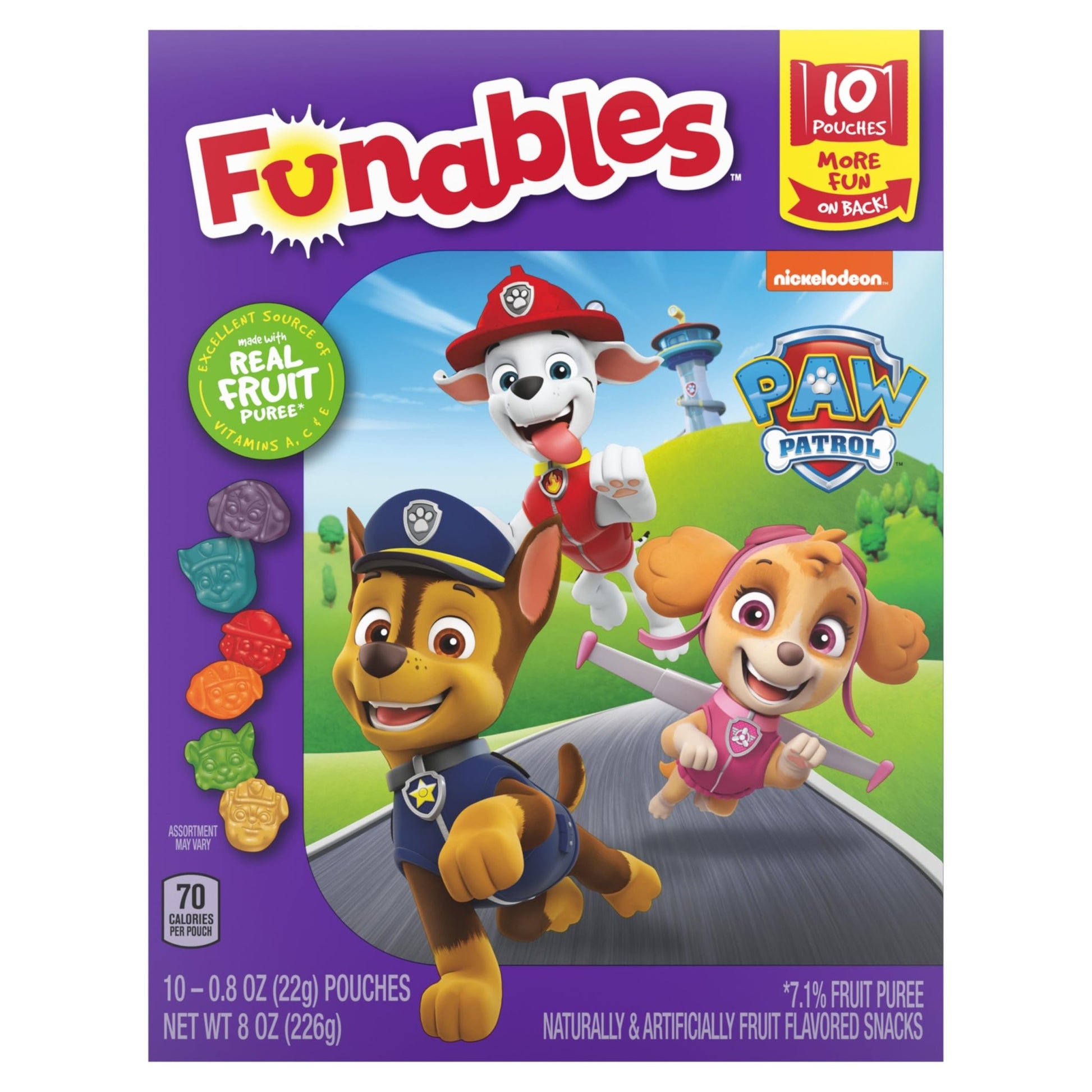 Funables Fruity Snacks, PAW Patrol, Assorted Fruit, Flavored Snacks, 0.8 oz 10 ct - Fresh Hearth