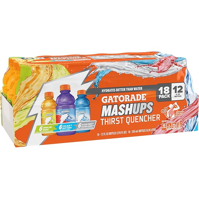 Gatorade Thirst Quencher Sports Drink, Variety Pack, 12 Fl Oz (Pack of 18) - Fresh Hearth