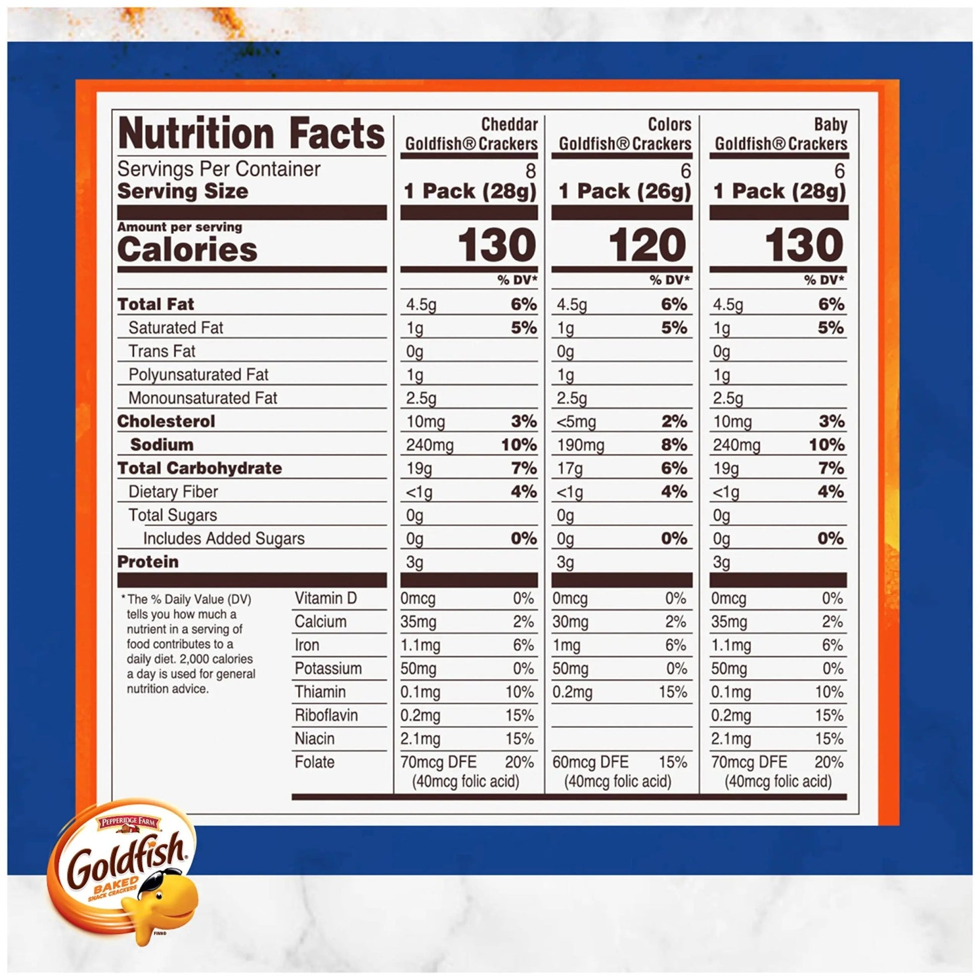 Goldfish Crackers Family Faves Crackers, Cheddar, Colors and Baby Crackers Snack Packs, 20 - Ct Variety Pack - Fresh Hearth