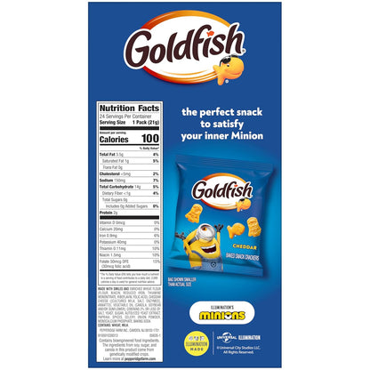 Goldfish crackers Flavor Blasted Xtra Cheddar Cheese Crackers, 24 Summer Snack Packs - Fresh Hearth