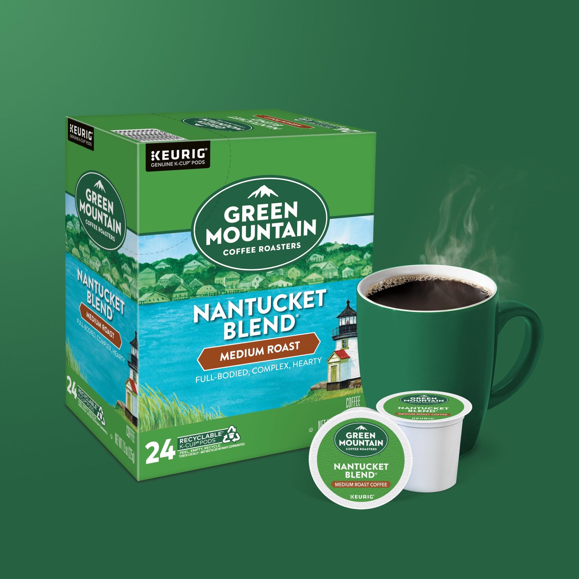 Green Mountain Coffee Roasters Nantucket Blend Keurig Single - Serve K - Cup Pods, Medium Roast Coffee, 96 Count - Fresh Hearth