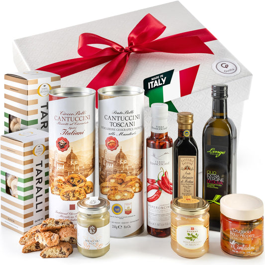 Gusta Italian Gift Basket in Deluxe Packaging - Made in Italy - Holiday Gift for Birthdays, Families, Clients, Parties, Housewarming, Client Thank You & Sympathy Gift Baskets - Fresh Hearth