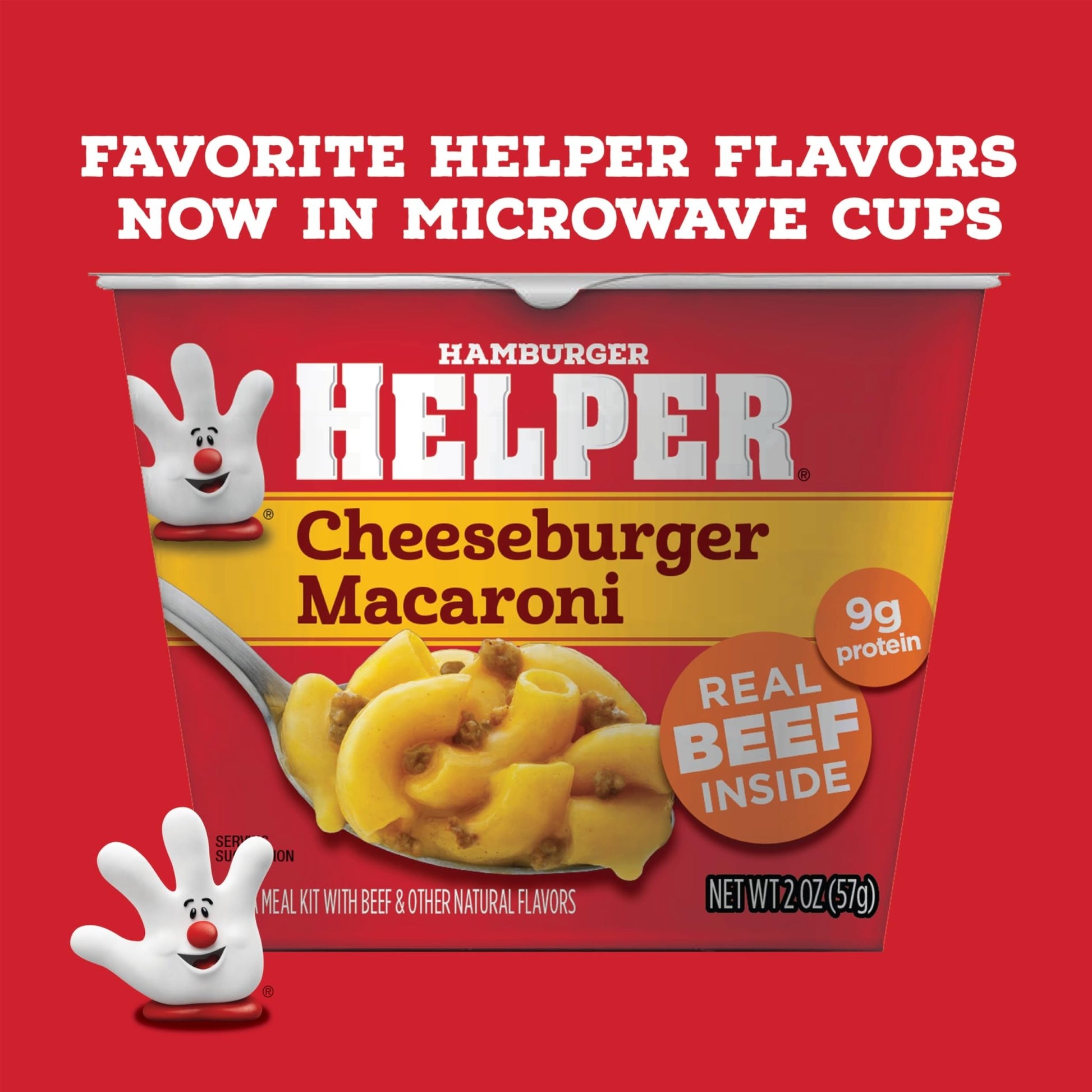 Hamburger Helper Cheeseburger Macaroni Microwave Cup, 2 oz (6 Pack), Real Beef, 9g Protein, Hearty, Cheesy, and Ready in 4 Minutes, Perfect for Midweek Dinners, Busy Evenings, and Families on the Go - Fresh Hearth
