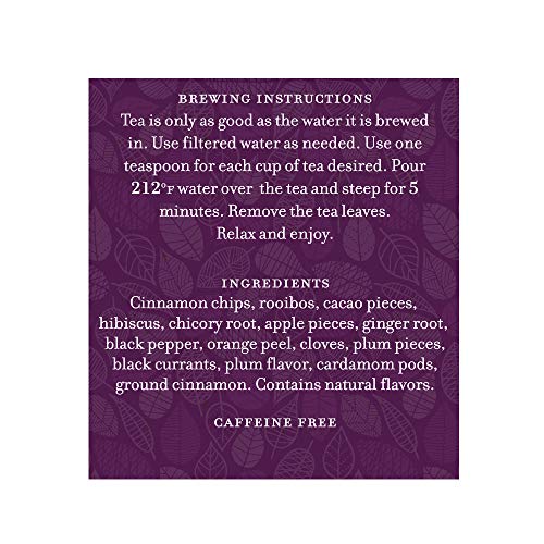 Harney and Sons Mulled Plum Cider, 4oz Loose Leaf Herbal Tea with Cinnamon, Rooibos, Apple Pieces, and Plum, Dark Red, PP - GRCE8634 - Fresh Hearth