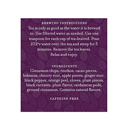 Harney and Sons Mulled Plum Cider, 4oz Loose Leaf Herbal Tea with Cinnamon, Rooibos, Apple Pieces, and Plum, Dark Red, PP - GRCE8634 - Fresh Hearth
