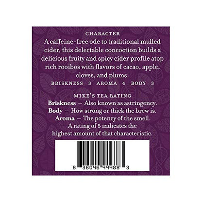 Harney and Sons Mulled Plum Cider, 4oz Loose Leaf Herbal Tea with Cinnamon, Rooibos, Apple Pieces, and Plum, Dark Red, PP - GRCE8634 - Fresh Hearth